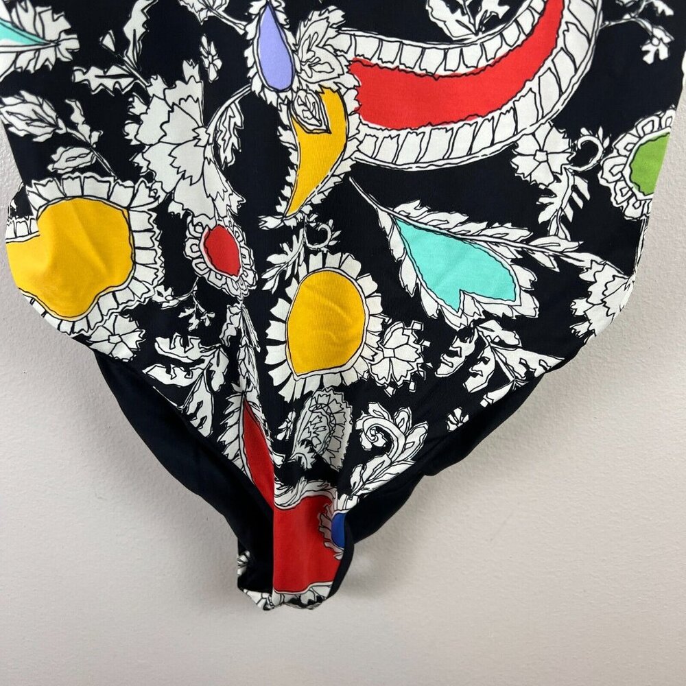 Mara Hoffman Chrishell One Piece Swimsuit Size Medium Paisley Jewel Black Beach - Picture 6 of 11